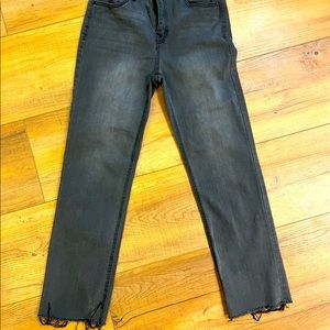 Hidden Straight Leg, Raw Edge Jeans
